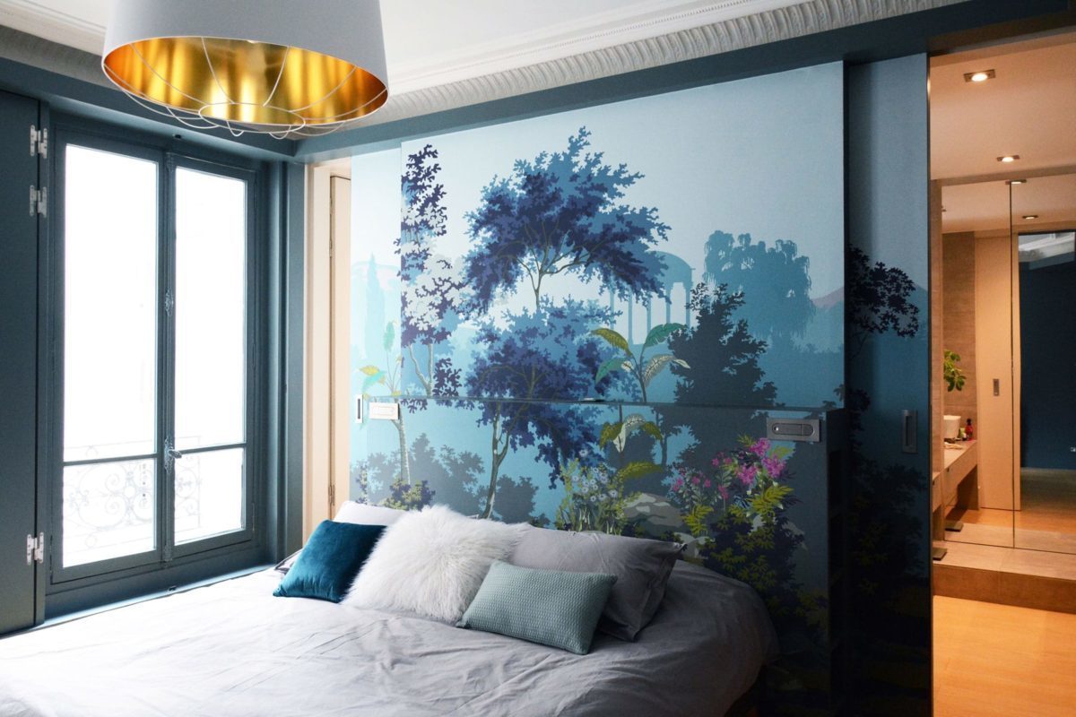 | HUGGY Chambre parentale avec papier peint 3