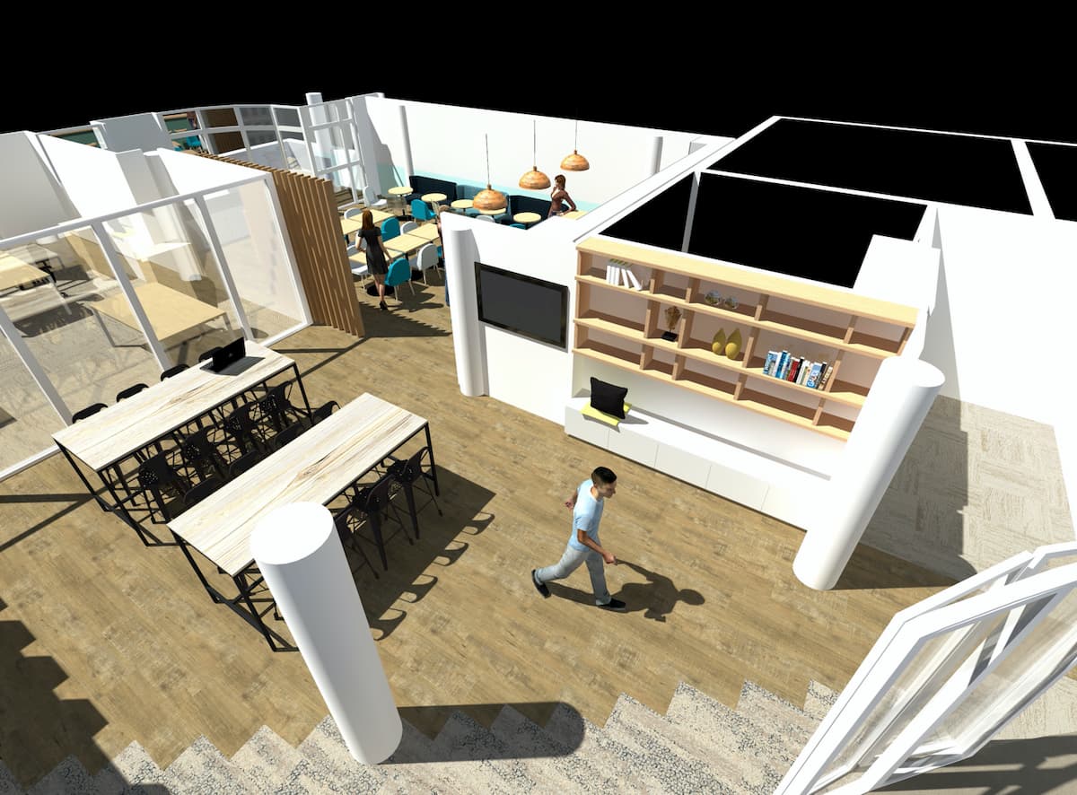 Conception 3D de plan de bureaux -3
