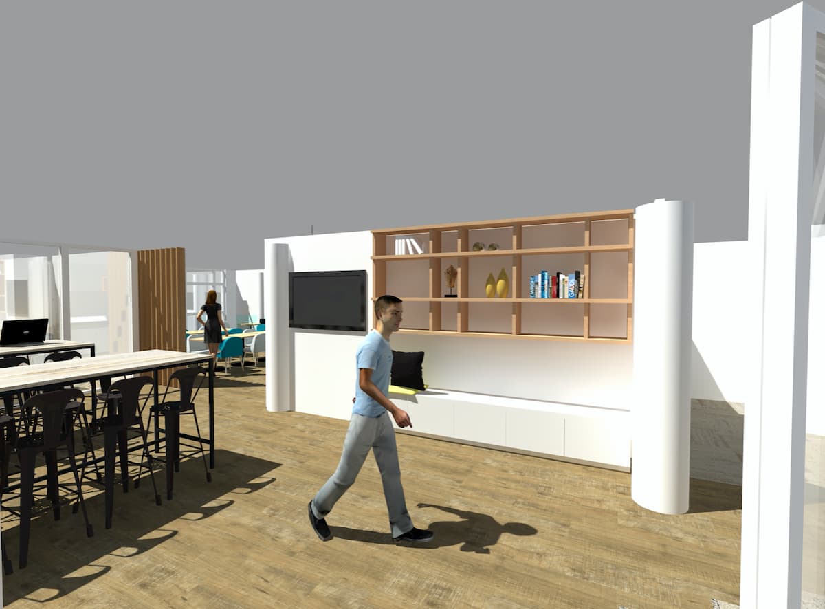 Conception 3D de plan de bureaux -2