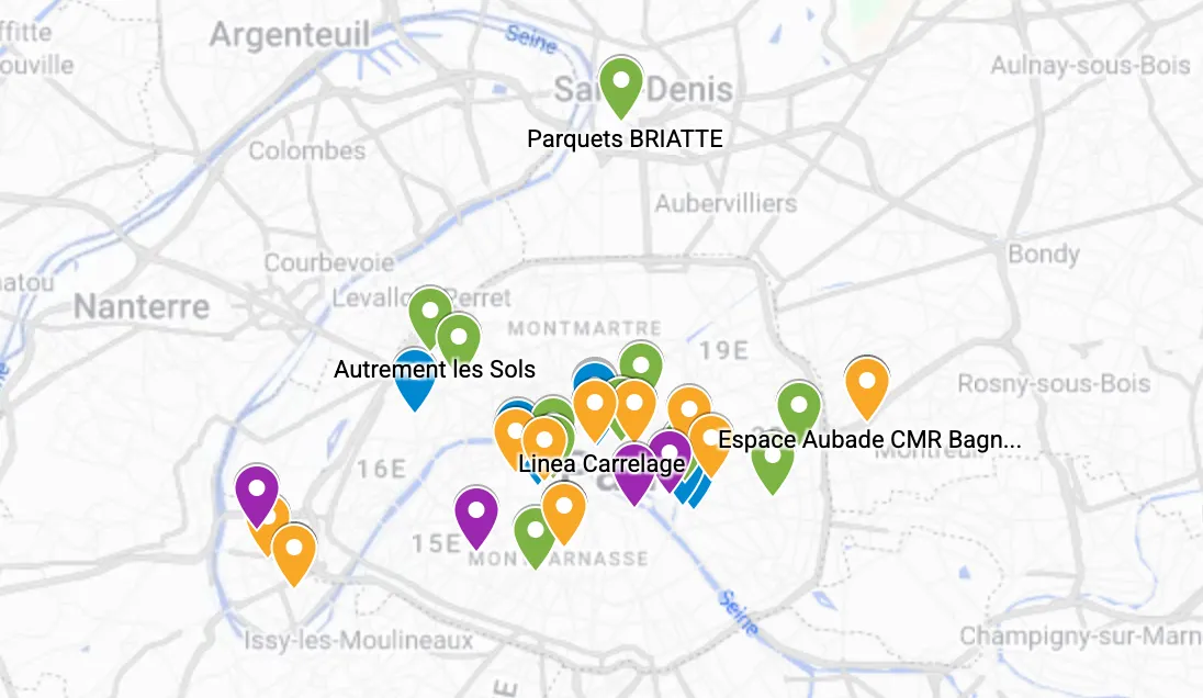carte des fournisseurs | HUGGY Carte des fournisseurs